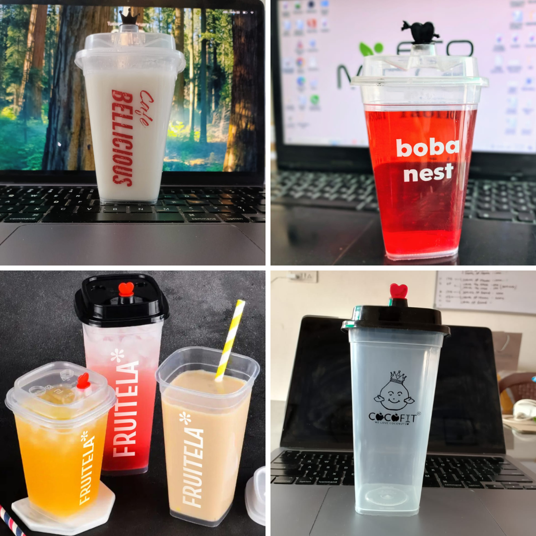 PP Reusable Square Sipper Cups