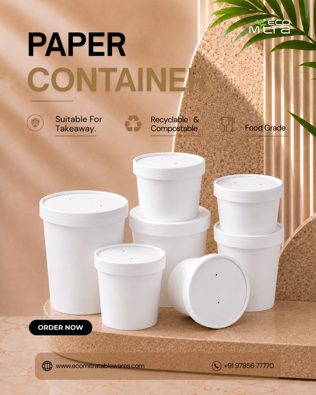 Paper Food Containers - White