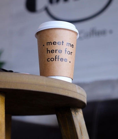 Kraft Double Wall Paper Cup With Single Color Branding