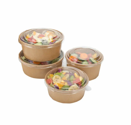 Salad or Soup Paper Bowl with Transparent PET Lid