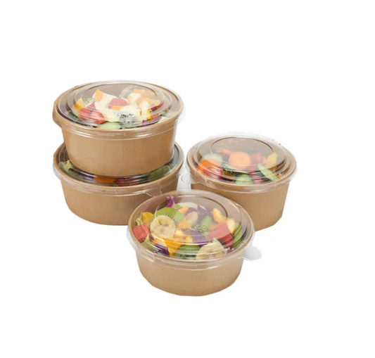 Salad or Soup Paper Bowl with Transparent PET Lid