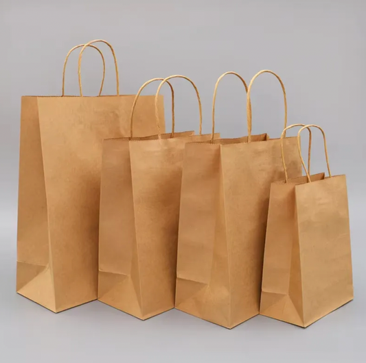 Kraft Paper Bag with Handle – Custom Printed for Restaurants, Cafes & Hotels